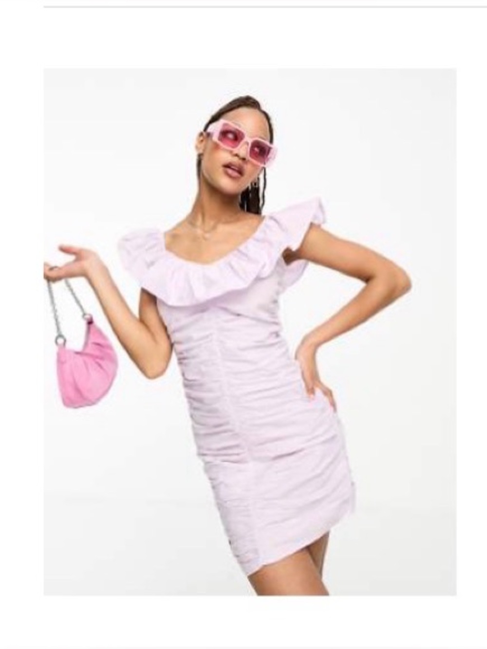 Influence Lilac Bodycon ruched dress